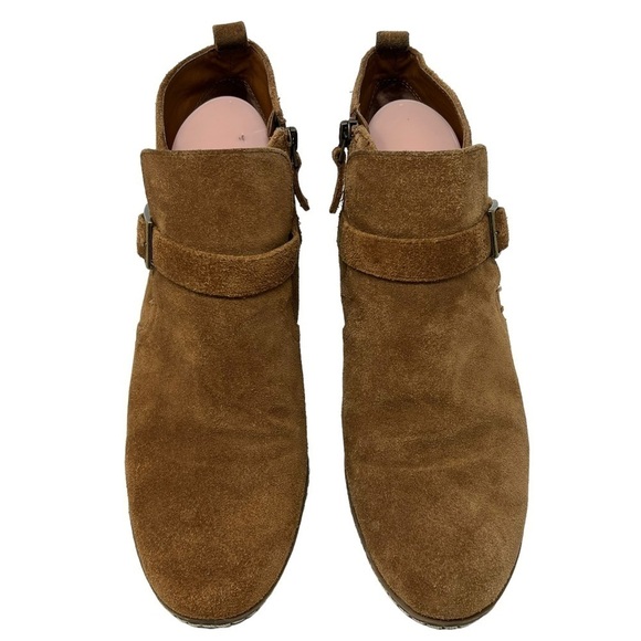 Franco Sarto Anita Women’s Booties Size 10 M Copper Brown Casual Side Zip Buckle - Picture 2 of 14